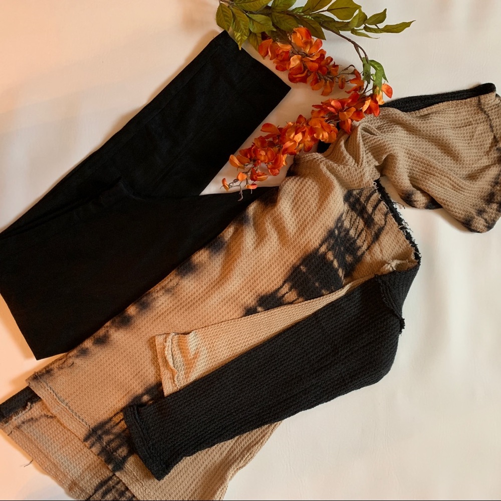 Peek A Boo Shoulder Thermal Hoodie top small - Picture 3 of 14